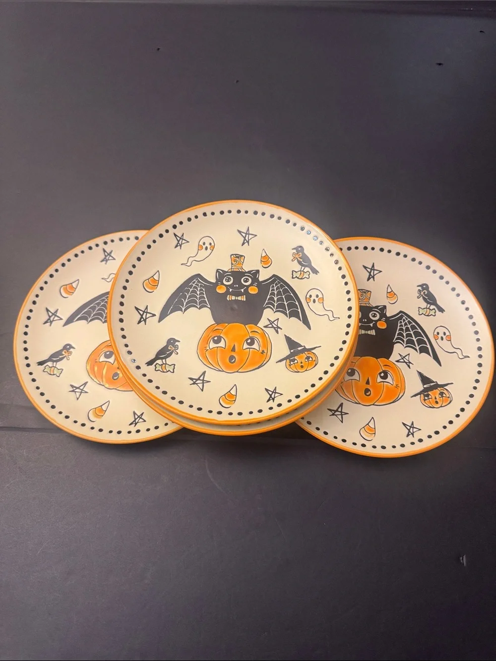 ELI + ANA 2026 Halloween Creep Show Salad Plates - Set of 4